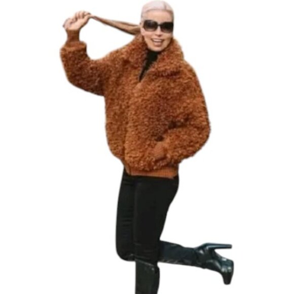 Wild Fable brown teddy jacket size XS NWT - Picture 1 of 10